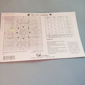 Just Nan My Fair Ladybug Cross Stitch Pattern & Gold Ladybug Charm Bug